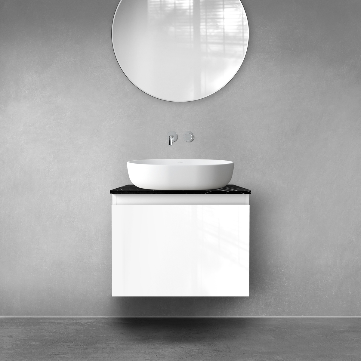 Set Unterschrank Oltens Vernal 60013000, Naphtha-Arbeitsplatte Oltens Tera 63028990