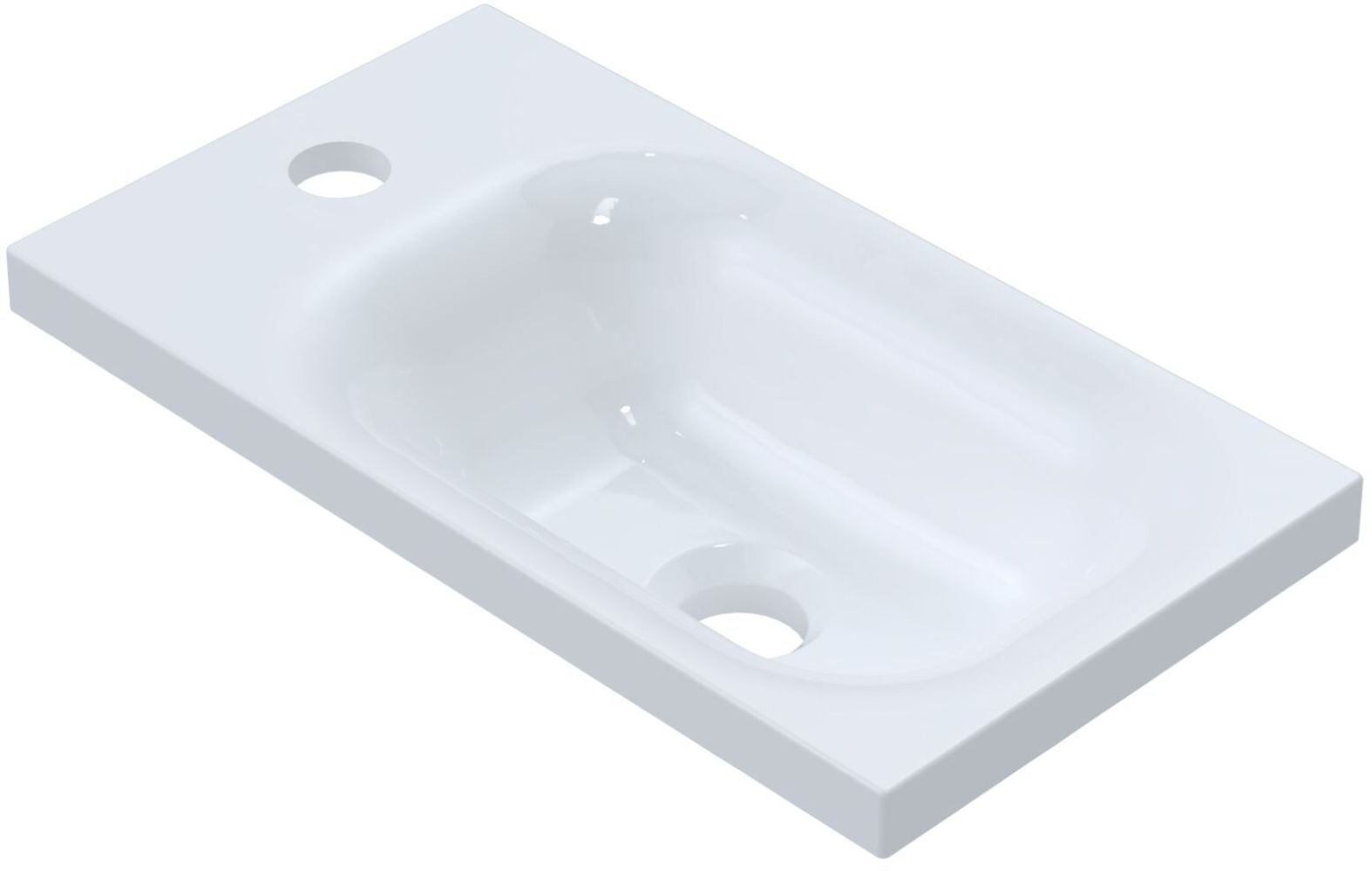 Ruvetti Misti Waschbecken 40x22 cm rechteckig Möbel weiß DOL_MI4022