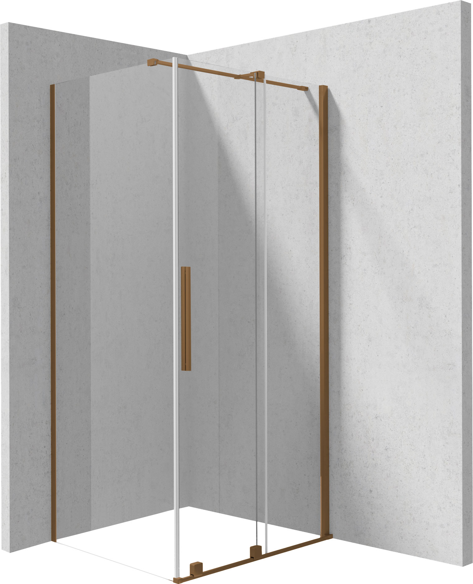 Deante Prizma Duschkabine 120x90 cm rechteckig braun gebürstet/durchsichtiges Glas KPNCP12S09