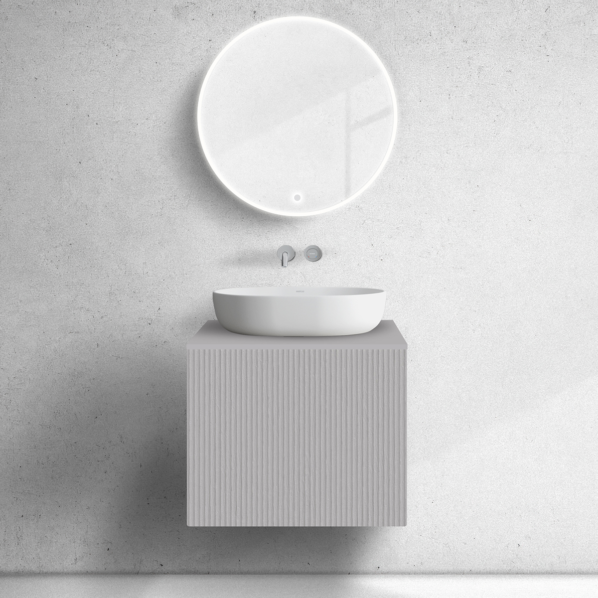 Set Unterschrank Oltens Lun 60027900, Naphtha-Arbeitsplatte Oltens Lun 63024900