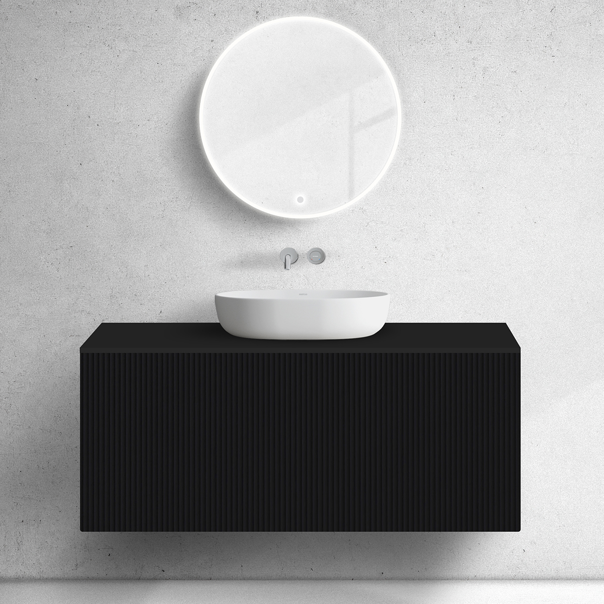 Set Unterschrank Oltens Lun 60030300, Naphtha-Arbeitsplatte Oltens Lun 63027300