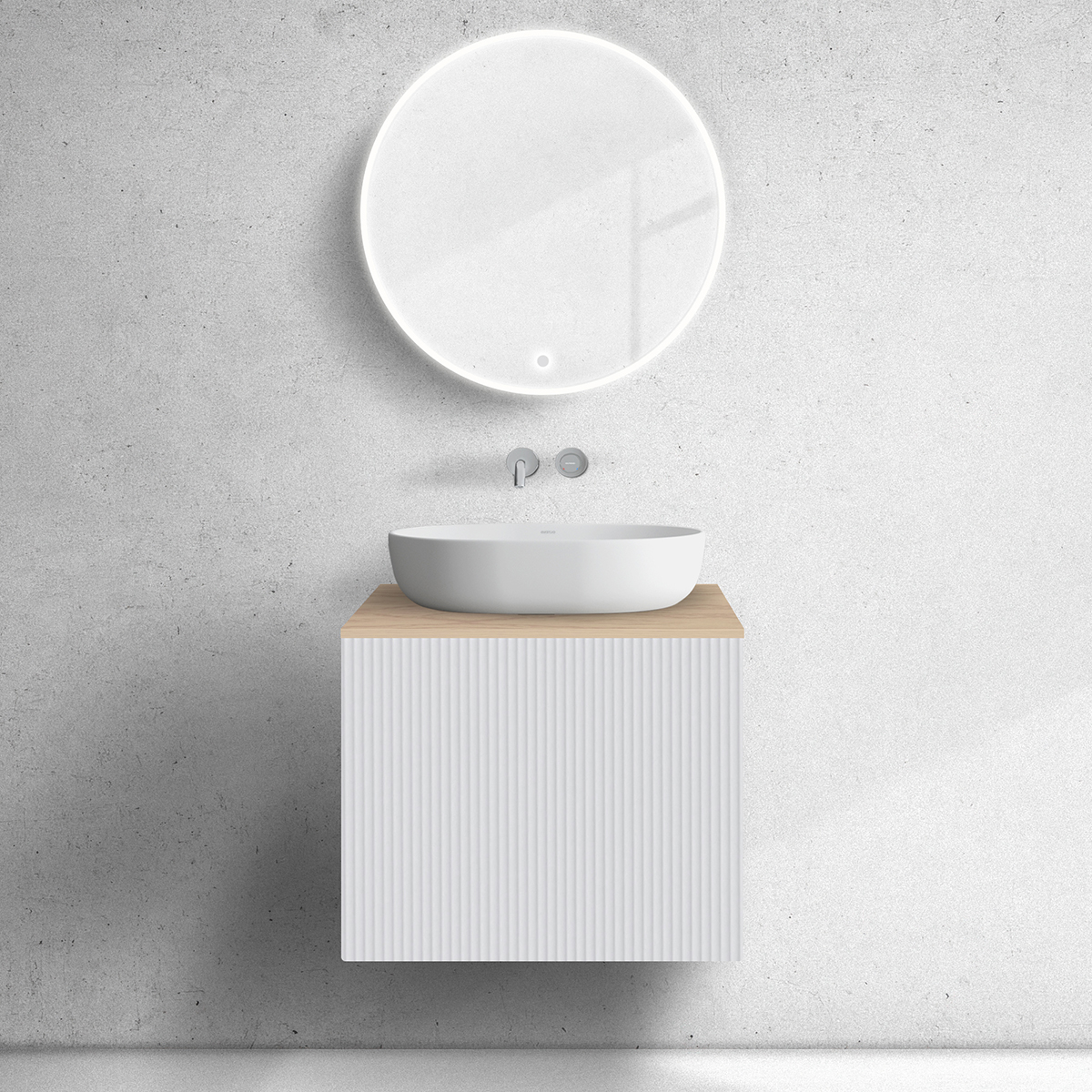 Set Unterschrank Oltens Lun 60027000, Naphtha-Arbeitsplatte Oltens Lun 63024060