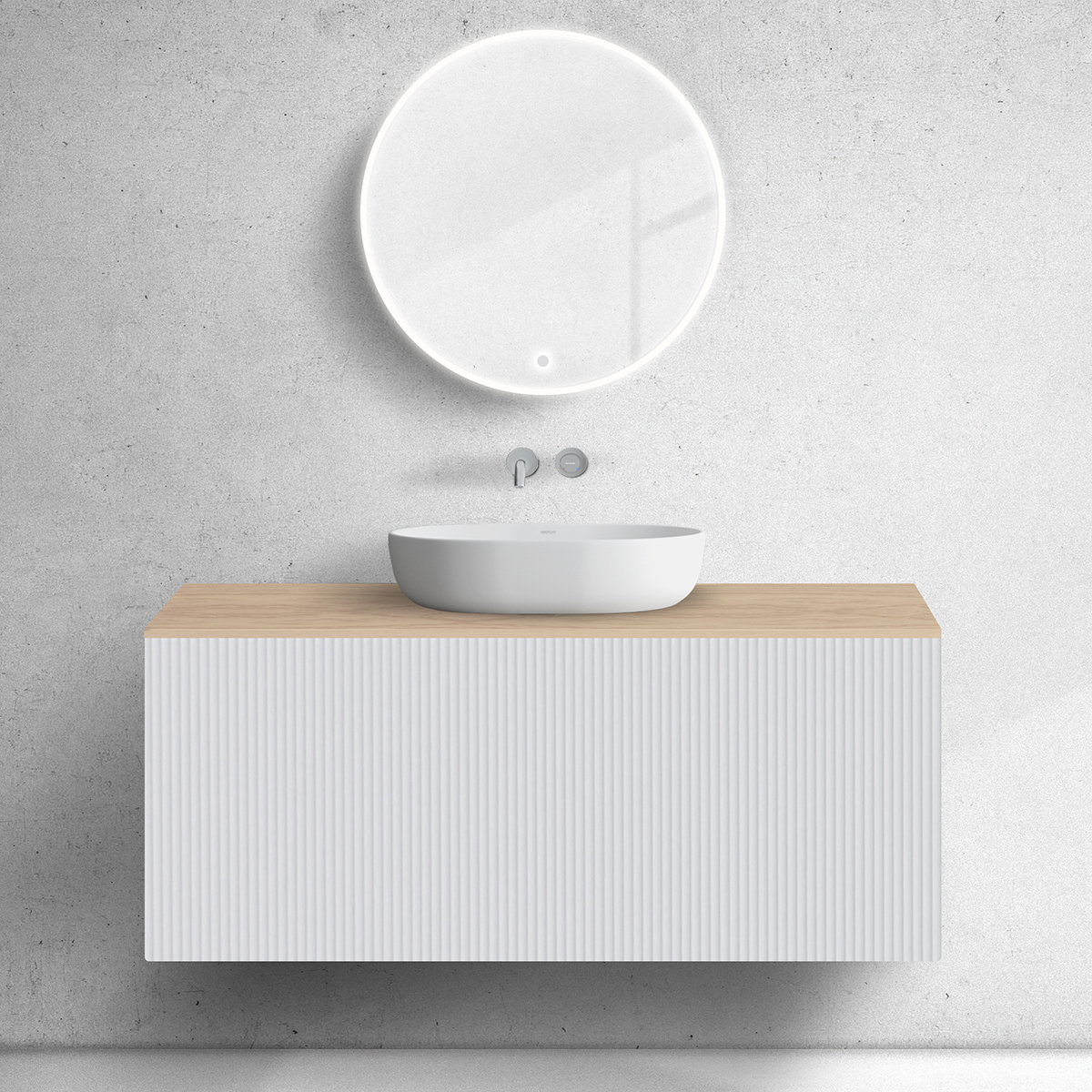 Set Unterschrank Oltens Lun 60030000, Naphtha-Arbeitsplatte Oltens Lun 63027060