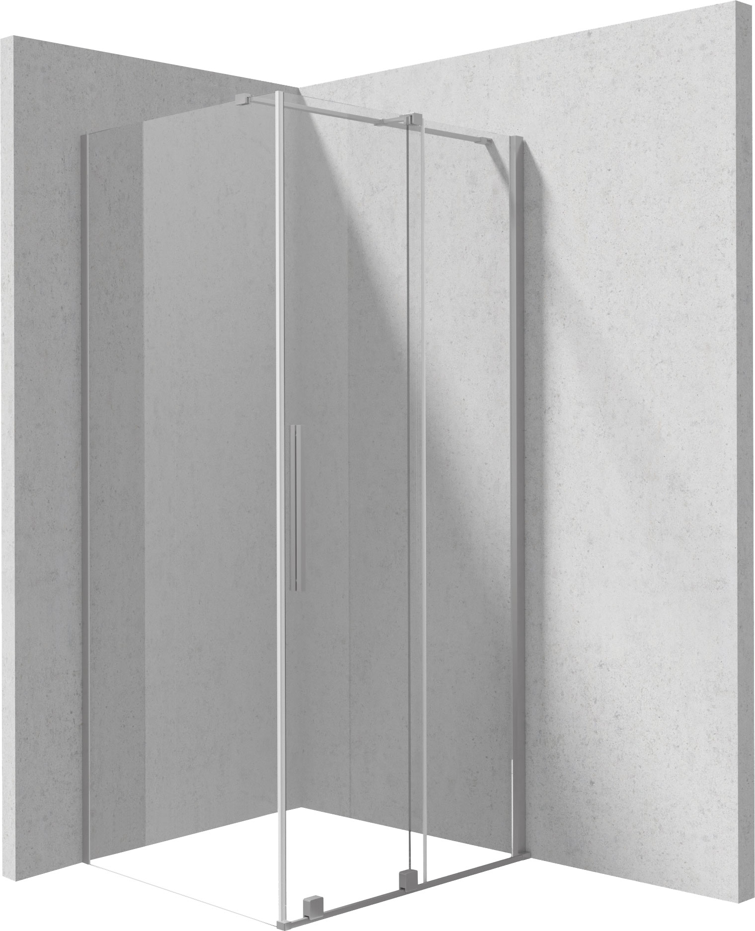 Deante Prizma Duschkabine 120x90 cm rechteckig gebürstet/durchsichtiges Glas KPNFP12S09