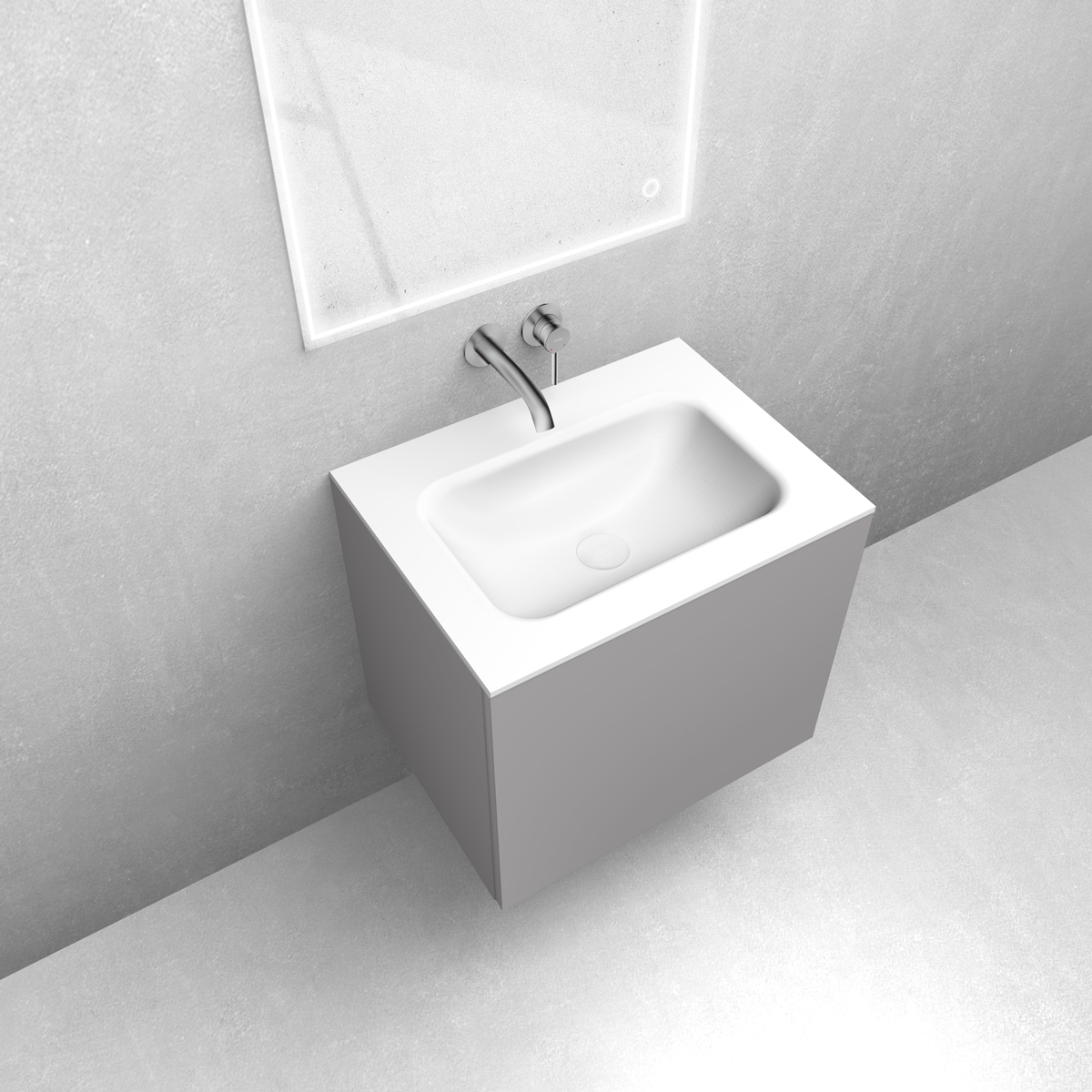 Set Waschbecken Oltens Kalla 40209900, Badschrank Oltens Lun 60032900