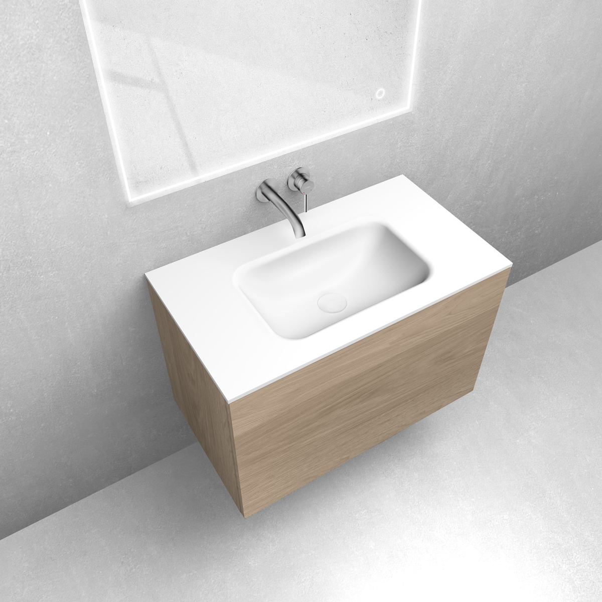 Set Badschrank Oltens Lun 60033060, Waschbecken Oltens Kalla 40210900