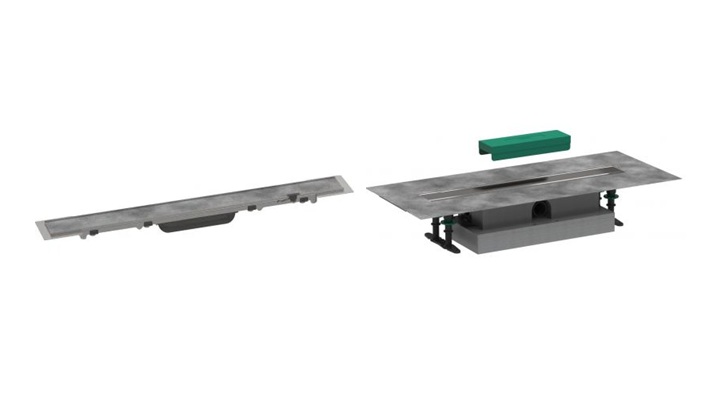 Set Montagesatz Hansgrohe uBox Universal 56018180, Äußeres Element des Abflusses Hansgrohe RainDrain Rock 56031000