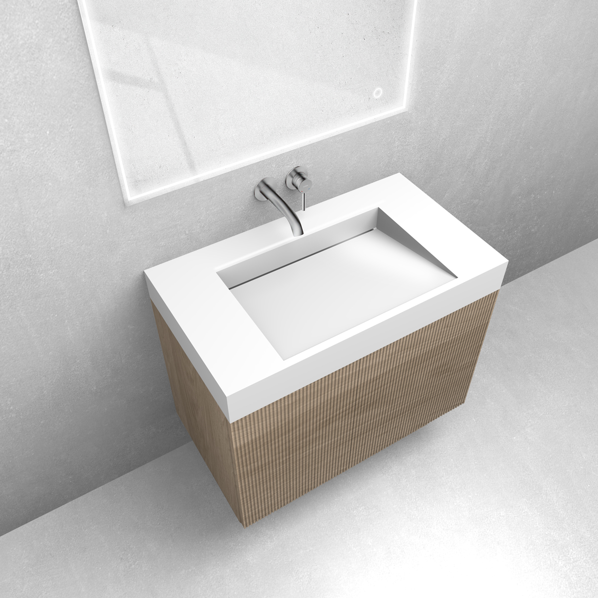 Set Badschrank Oltens Lun Rilla 60028060, Waschbecken Oltens Stila 40001000