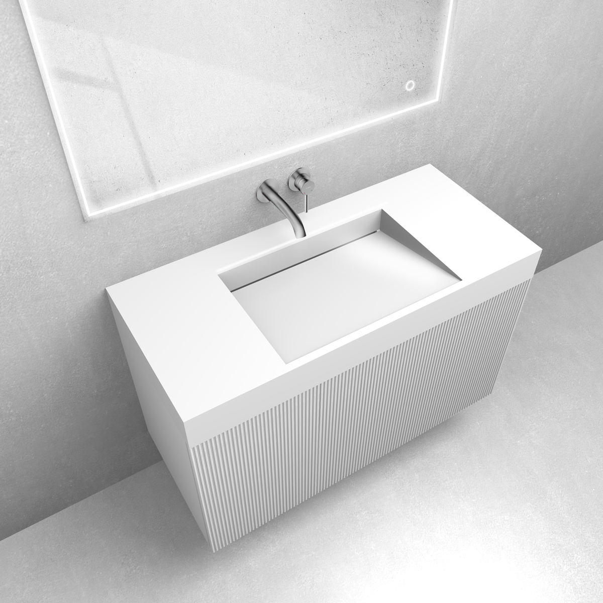 Set Waschbecken Oltens Stila 40003000, Badschrank Oltens Lun Rilla 60029000