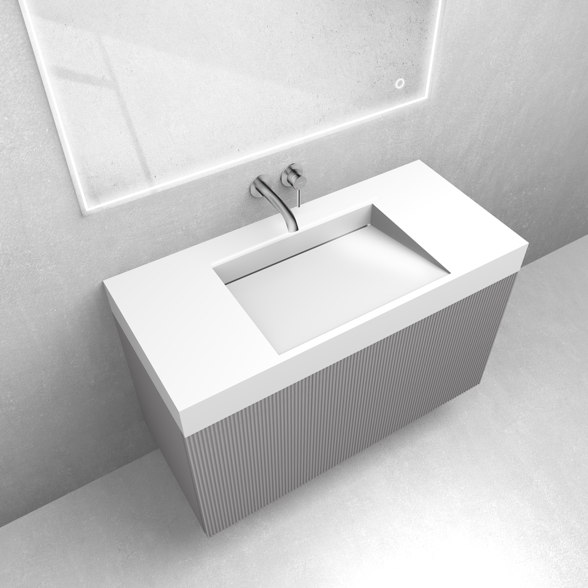 Set Waschbecken Oltens Stila 40003000, Badschrank Oltens Lun Rilla 60029900