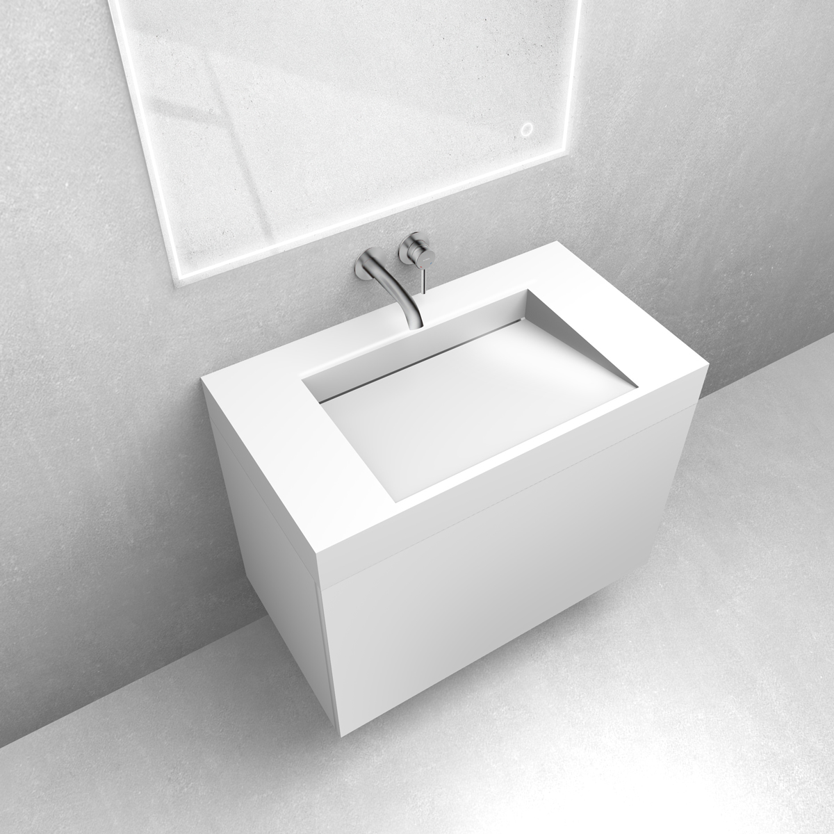 Set Waschbecken Oltens Stila 40001000, Badschrank Oltens Lun 60033000