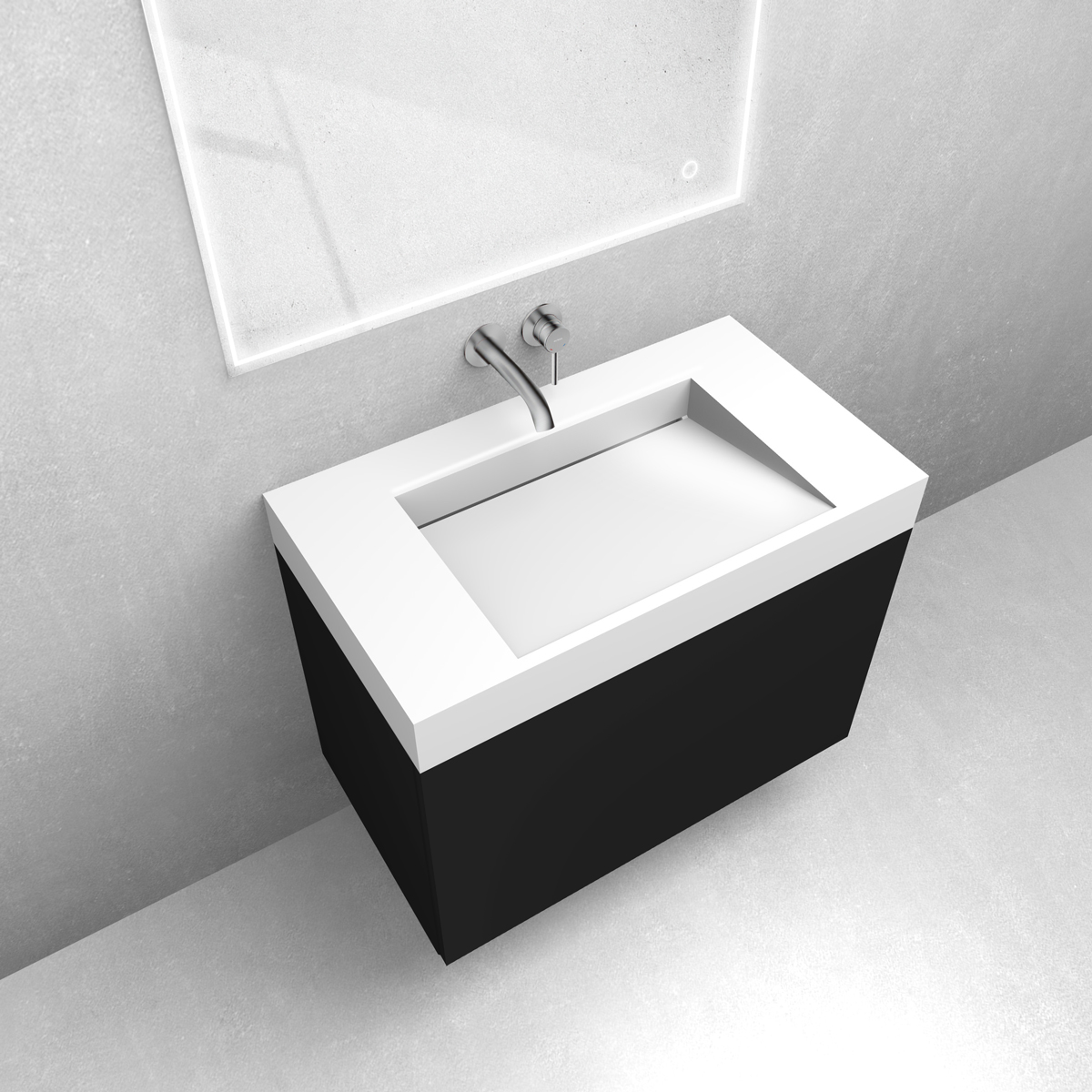 Set Waschbecken Oltens Stila 40001000, Badschrank Oltens Lun 60033300