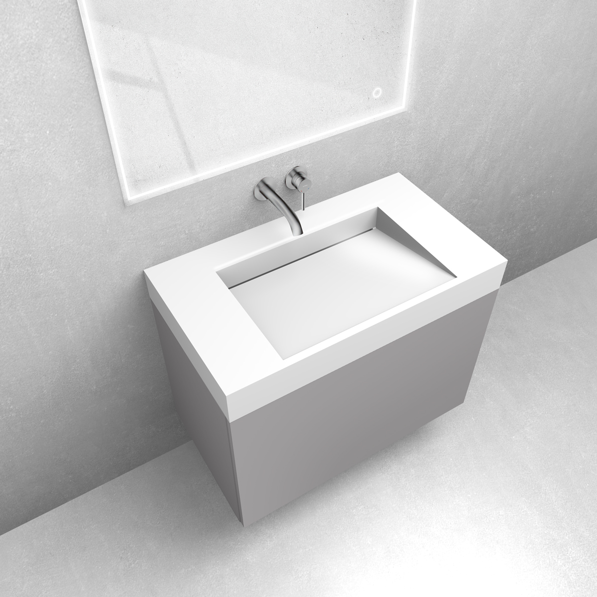 Set Waschbecken Oltens Stila 40001000, Badschrank Oltens Lun 60033900