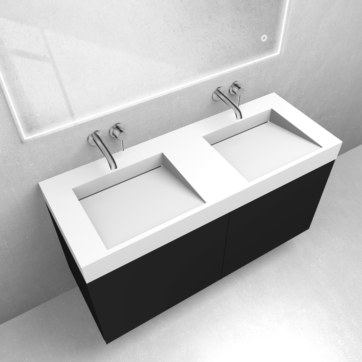 Set Waschbecken Oltens Stila 40004900, Badschrank Oltens Lun 60035300 OLD