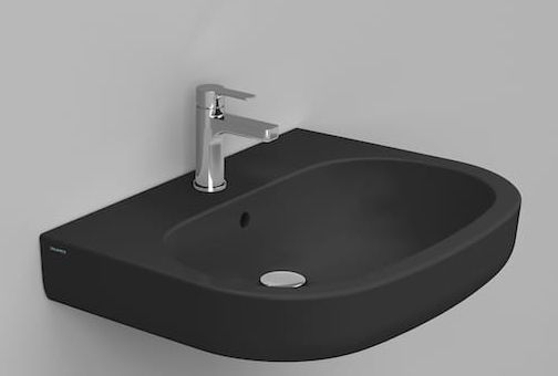 Ceramica Dolomite Mirto Waschbecken 68x51 cm oval Klassisch schwarz matte D461081