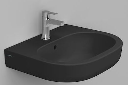 Ceramica Dolomite Waschbecken 60x48 cm oval Klassisch schwarz D461281