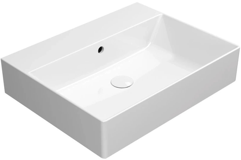 GSI Kube X Waschbecken 60x47 cm rechteckig Klassisch-Aufsatzwaschbecken weiß glanz 9431011