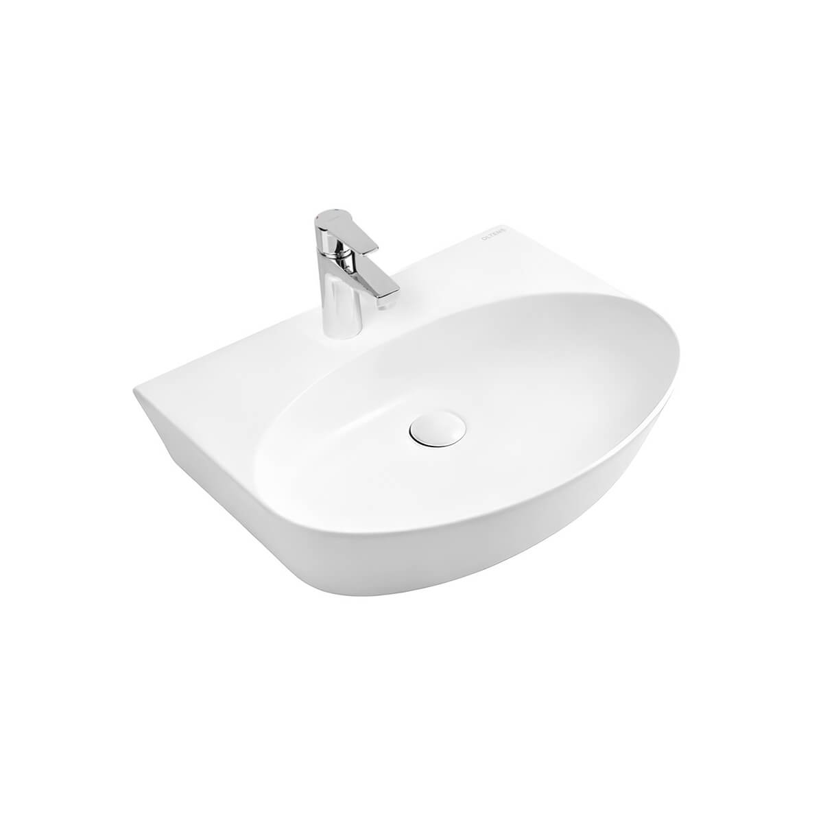 Oltens Luma Waschbecken 45.5x38.5 cm oval Klassisch weiß glanz 41506000