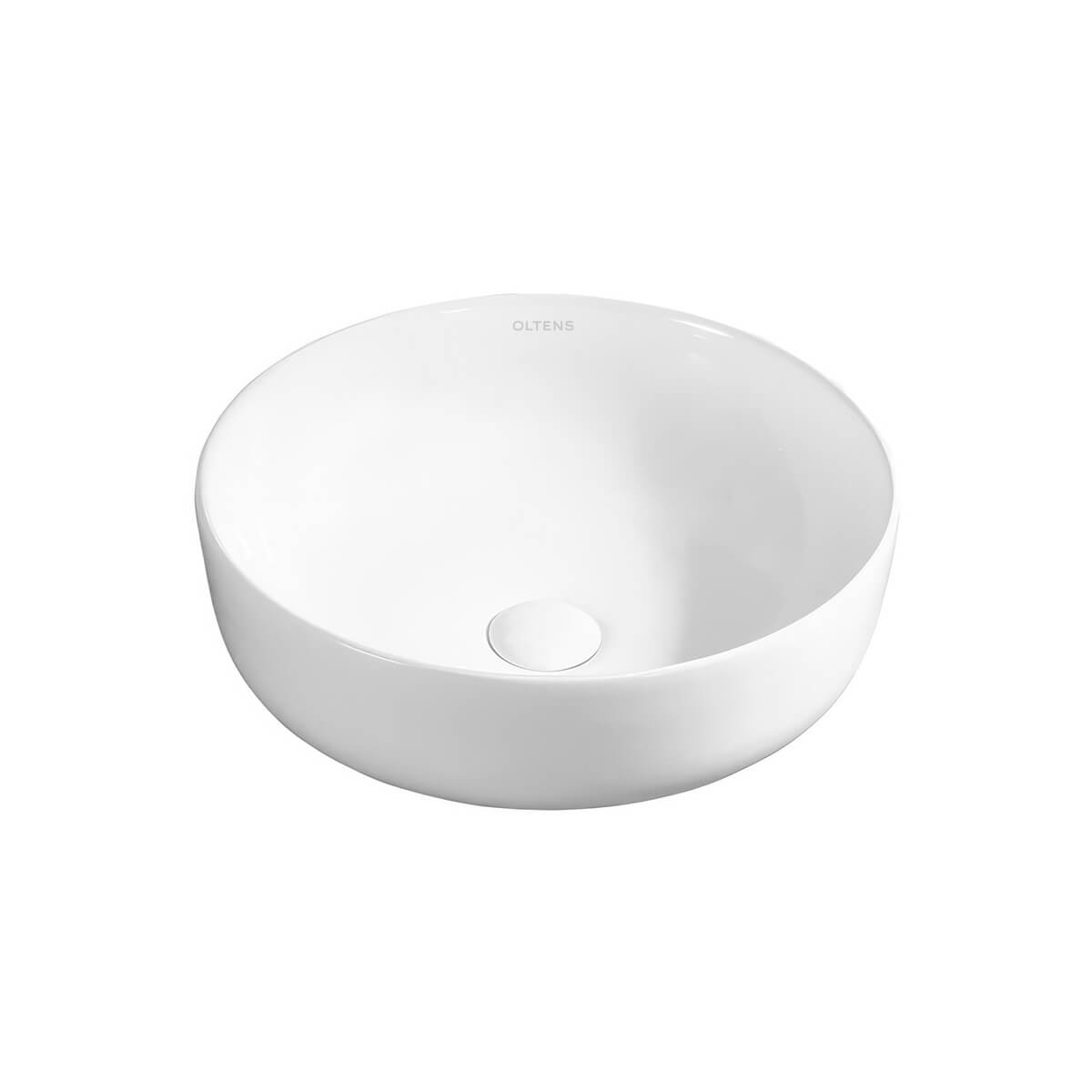 Oltens Svale Waschbecken 41x41 cm rund Aufsatzwaschbecken weiß glanz 40335000