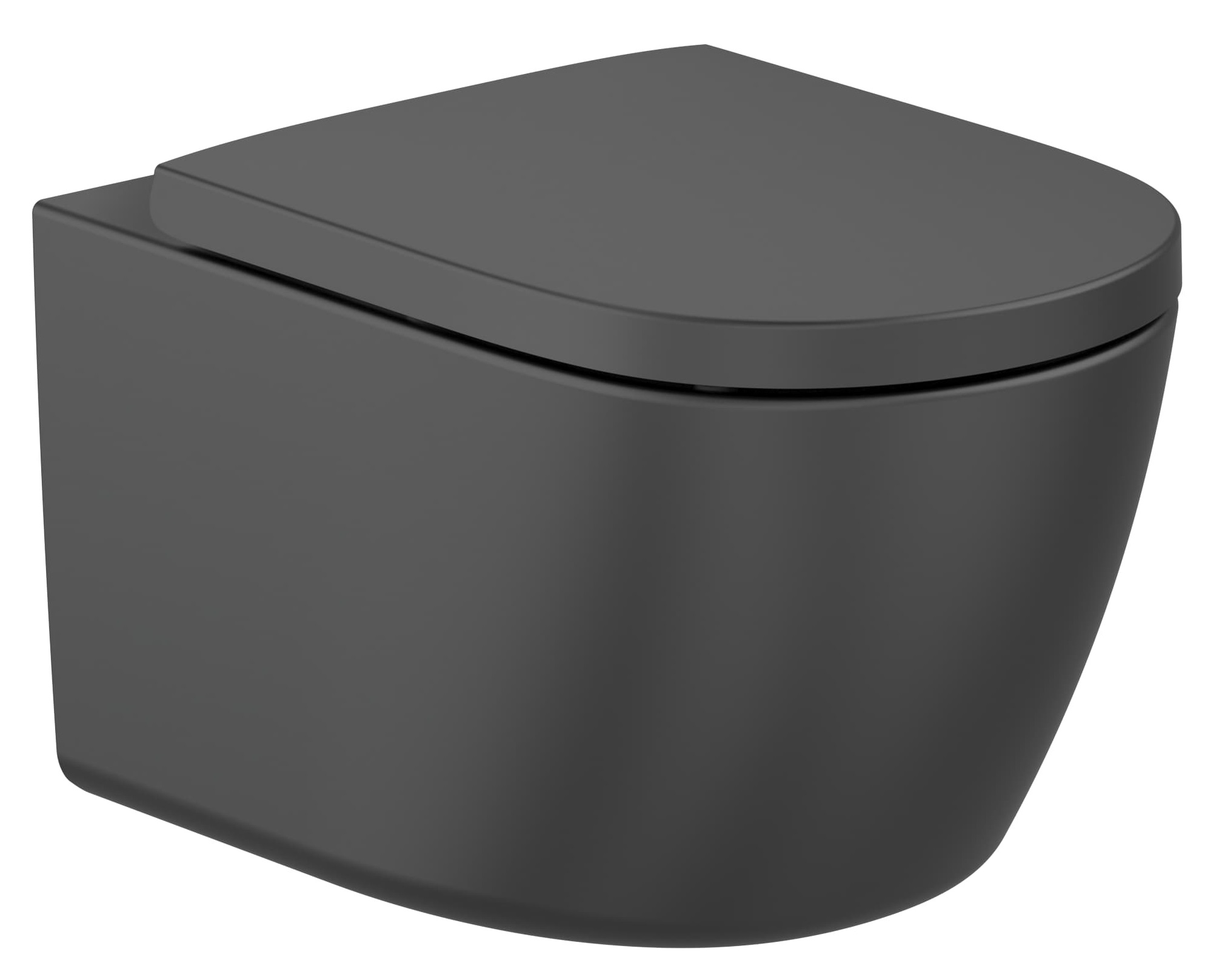 Roca Meridian WC-Becken hängend Spülrandlos mit Wirbelspülung schwarz Matte A346747080
