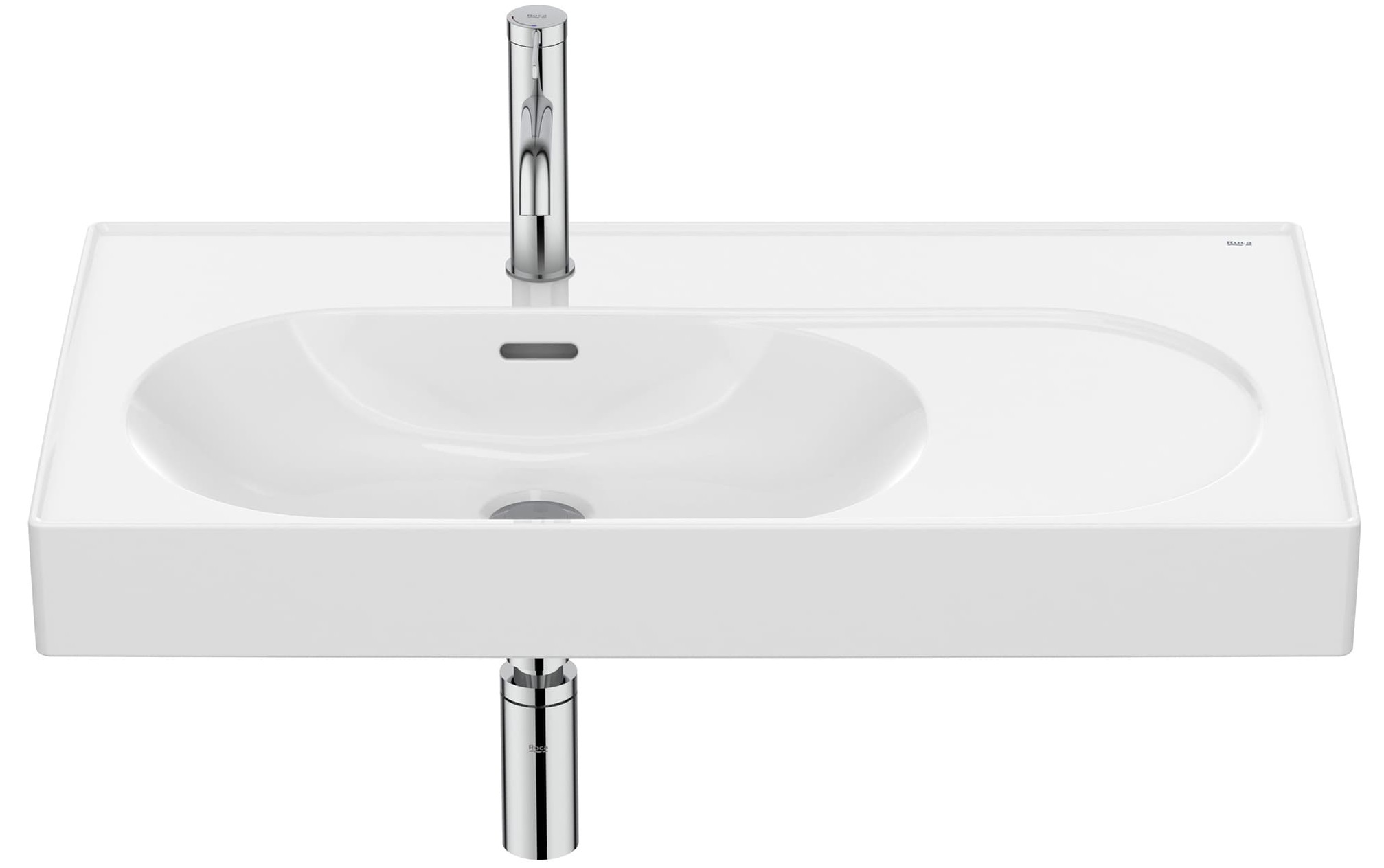 Roca Meridian Waschbecken 80x46 cm rechteckig Klassisch-Möbel weiß glanz A327743S00