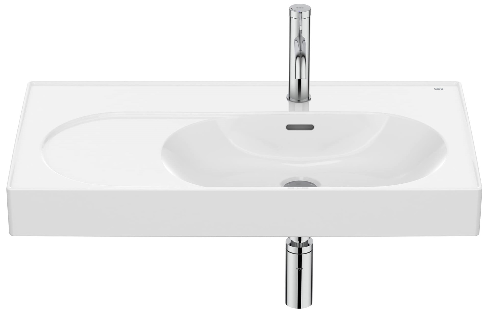 Roca Meridian Waschbecken 80x46 cm rechteckig Klassisch-Möbel weiß glanz A327744S00