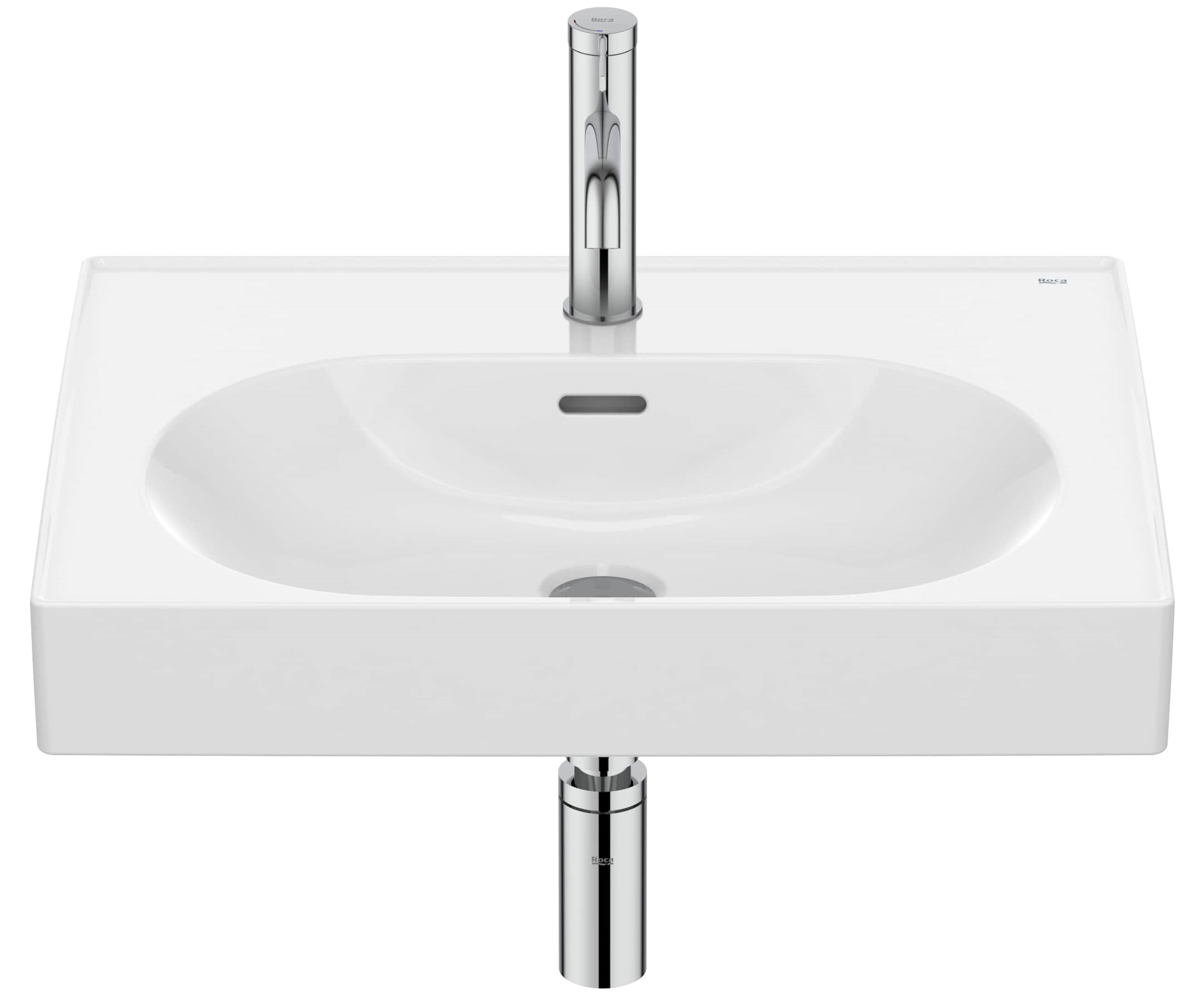Roca Meridian Waschbecken 60x46 cm rechteckig Klassisch-Möbel weiß glanz A327742000