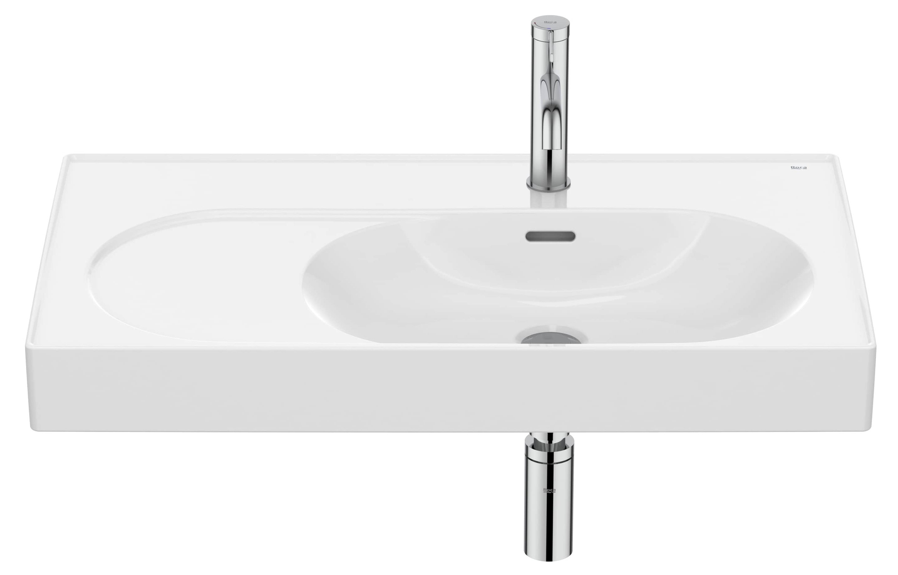 Roca Meridian Waschbecken 80x46 cm rechteckig Klassisch-Möbel weiß glanz A327744000