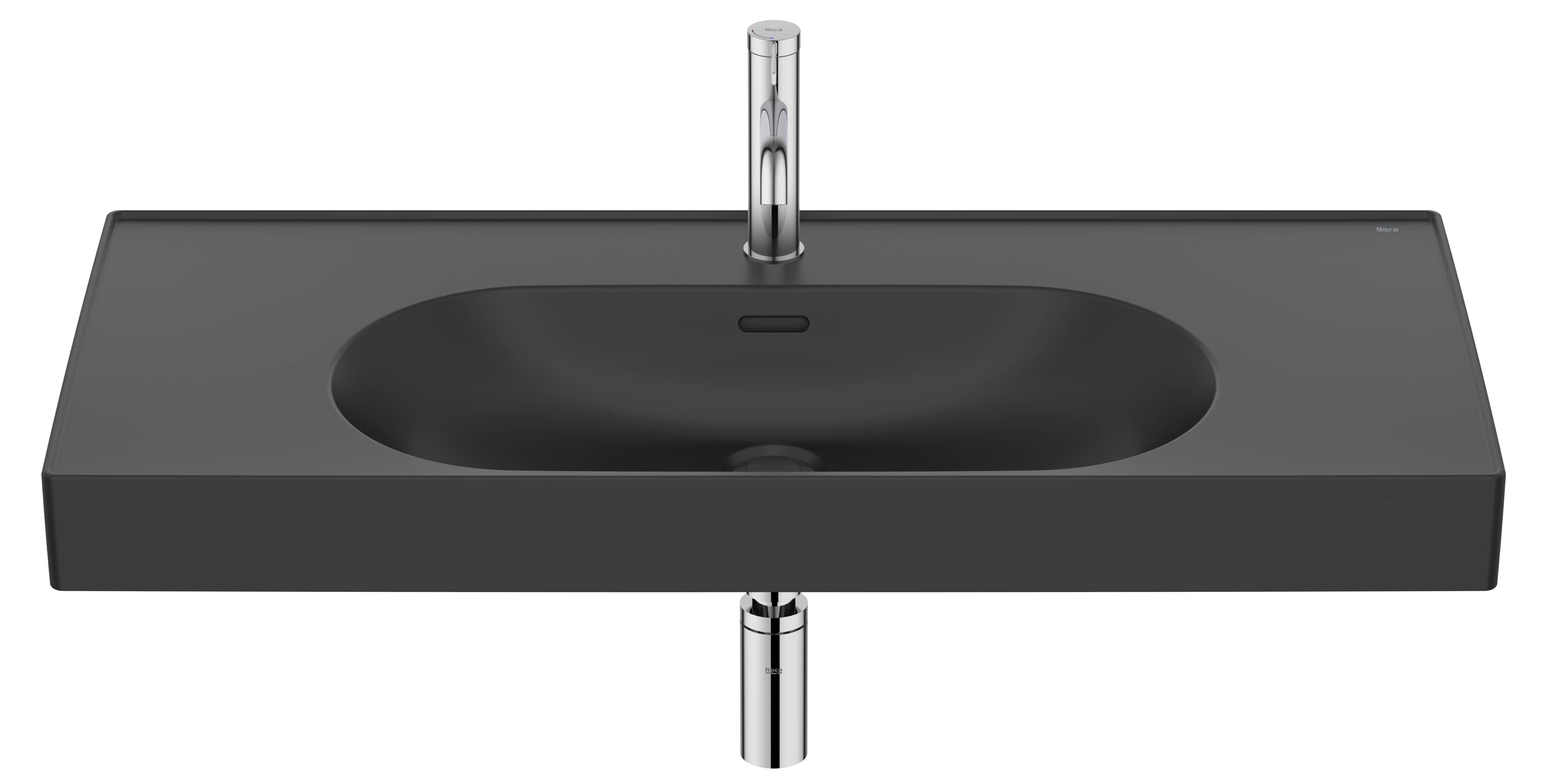 Roca Meridian Waschbecken 100x46 cm rechteckig Klassisch-Möbel schwarz matte A327746080