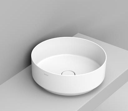 Ceramica Dolomite Noemi Waschbecken 44x44 cm rund Aufsatzwaschbecken weiß glanz D310501