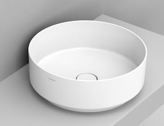 Ceramica Dolomite Noemi Waschbecken 44x44 cm rund Aufsatzwaschbecken weiß matte D310541