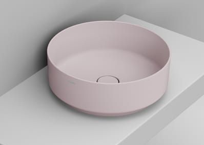 Ceramica Dolomite Noemi Waschbecken 44x44 cm rund Aufsatzwaschbecken rosa matte D310565