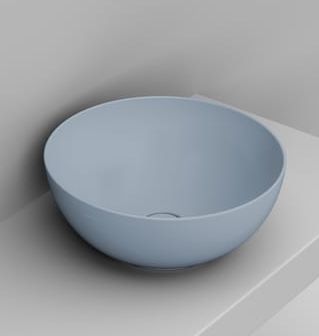 Ceramica Dolomite Noemi Waschbecken 44x44 cm rund Aufsatzwaschbecken blau matte D310671
