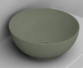 Ceramica Dolomite Noemi Waschbecken 44x44 cm rund Aufsatzwaschbecken grün matte D310675