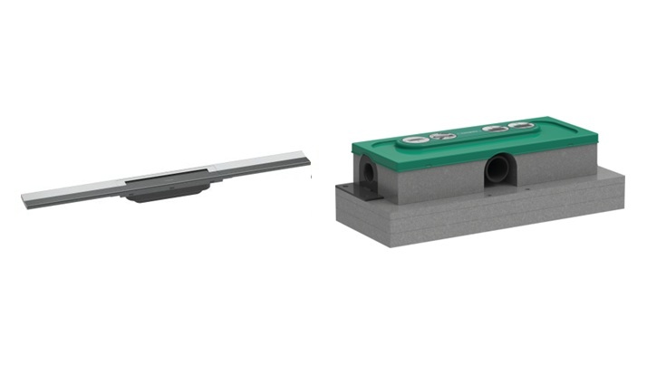 Set Äußeres Element des Abflusses Hansgrohe RainDrain Flex 56043000, Montagesatz Hansgrohe uBox Universal 1000180