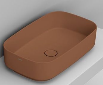 Ceramica Dolomite Noemi Waschbecken 62x38 cm rechteckig Aufsatzwaschbecken braun/beige matte D311061