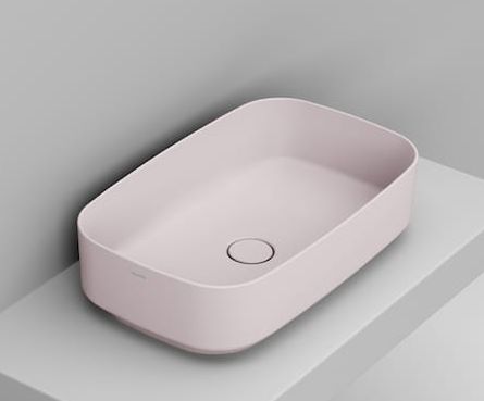 Ceramica Dolomite Noemi Waschbecken 62x38 cm rechteckig Aufsatzwaschbecken rosa matte D311065