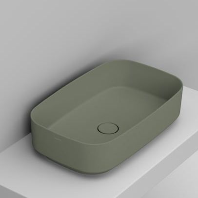 Ceramica Dolomite Noemi Waschbecken 62x38 cm rechteckig Aufsatzwaschbecken grün matte D311075