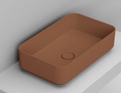 Ceramica Dolomite Noemi Waschbecken 60x36 cm rechteckig Aufsatzwaschbecken braun/beige matte D311161