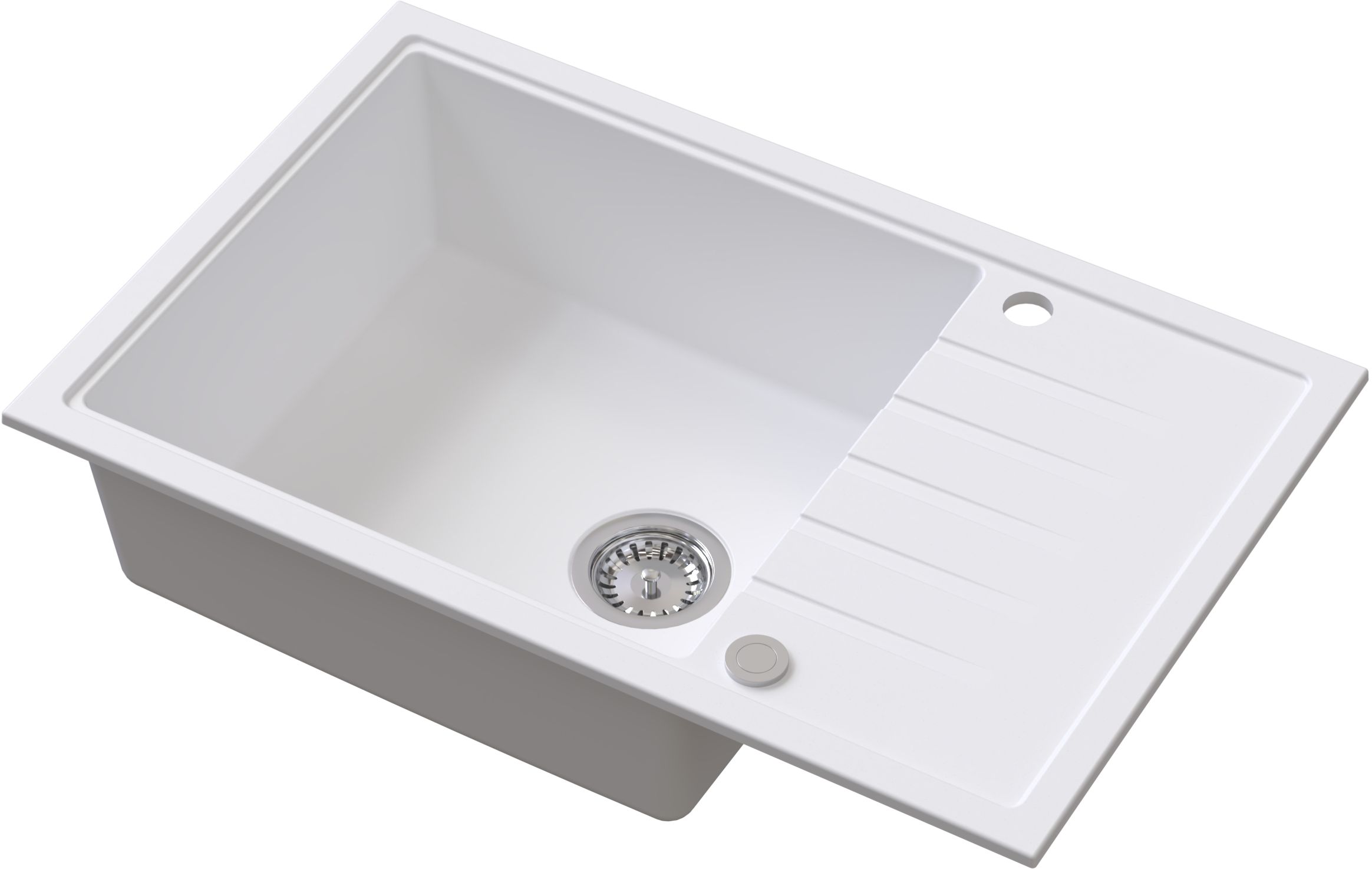 Ruvetti Axel Granitspüle 78x50 cm weiß 3001AXWH160XLW