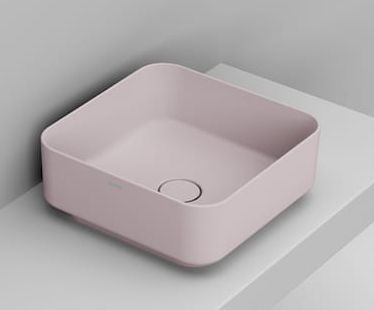 Ceramica Dolomite Noemi Waschbecken 40x40 cm quadratisch Aufsatzwaschbecken rosa matte D311765