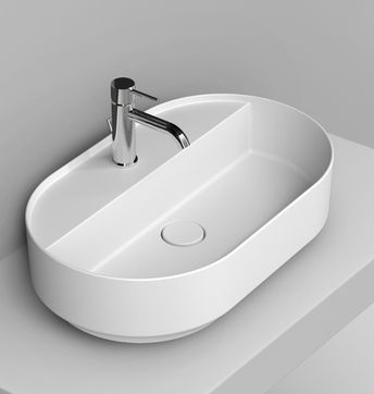 Ceramica Dolomite Noemi Waschbecken 65x40 cm oval Aufsatzwaschbecken weiß matte D312041