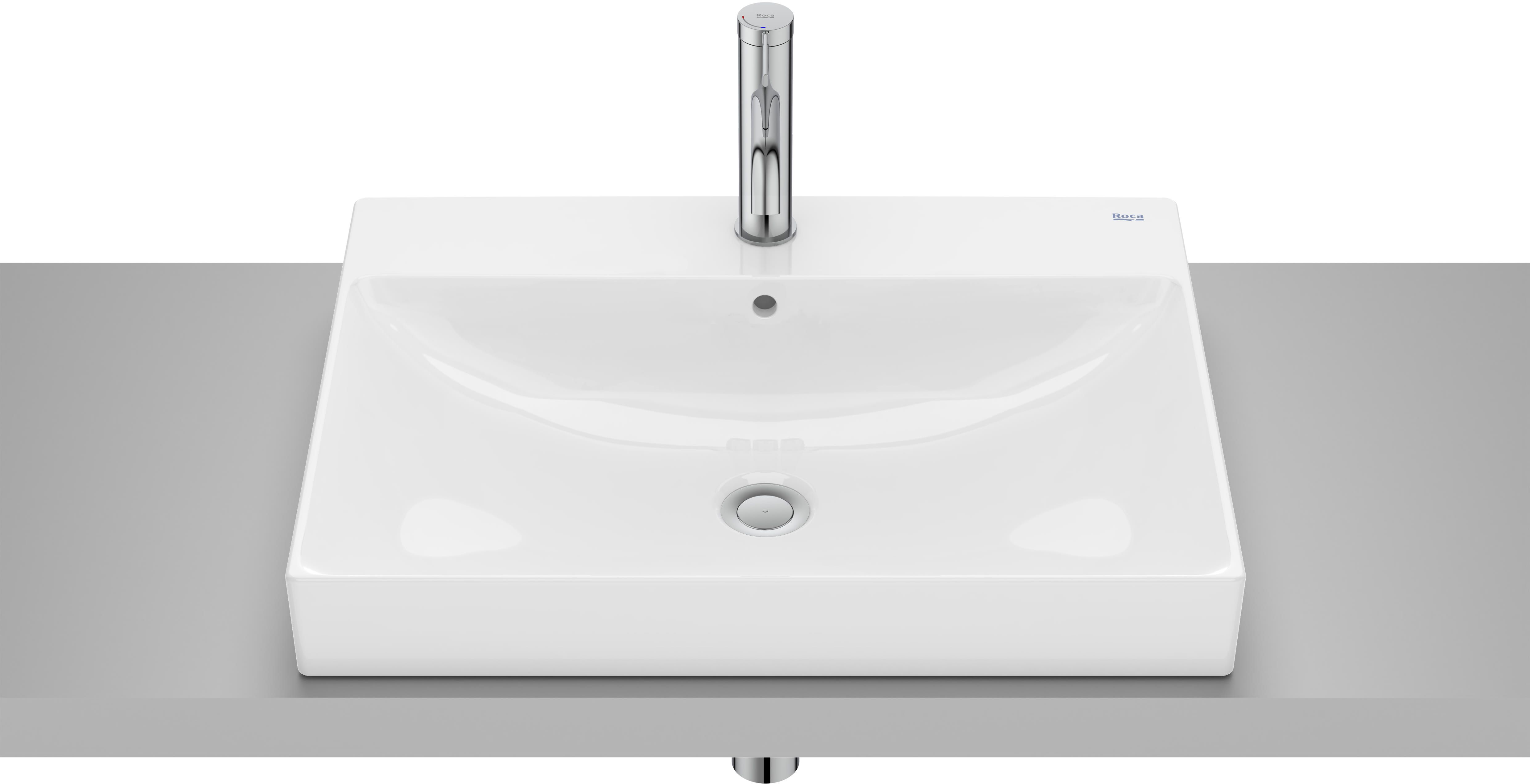 Roca Ona Waschbecken 60x45 cm rechteckig Einbauwaschbecken weiß A32768NS00