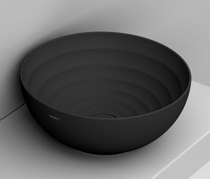 Ceramica Dolomite MOVE Waschbecken 44x44 cm rund Aufsatzwaschbecken schwarz D310781