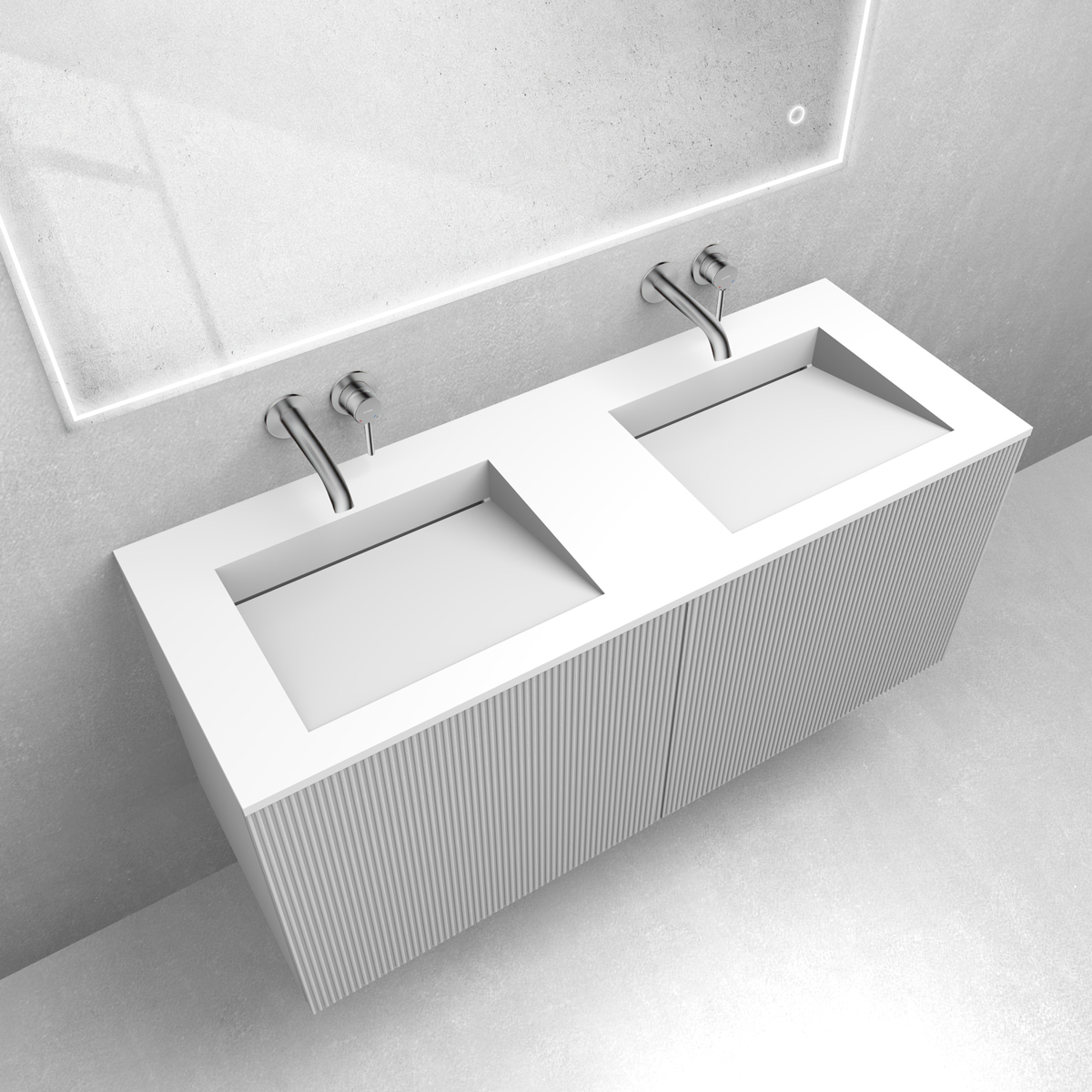 Set Waschbecken Oltens Stila 40205900, Badschrank Oltens Lun Rilla 60027000