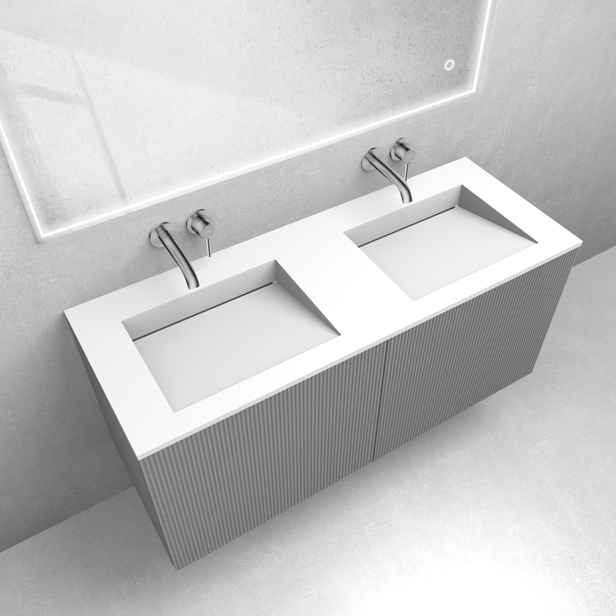 Set Waschbecken Oltens Stila 40205900, Badschrank Oltens Lun Rilla 60027900
