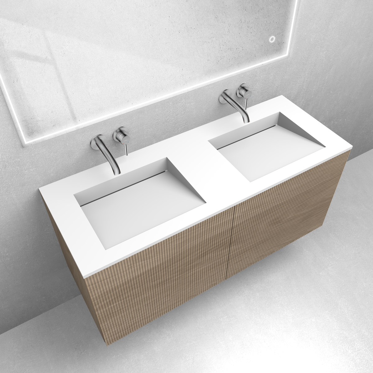 Set Waschbecken Oltens Stila 40205900, Badschrank Oltens Lun Rilla 60027060