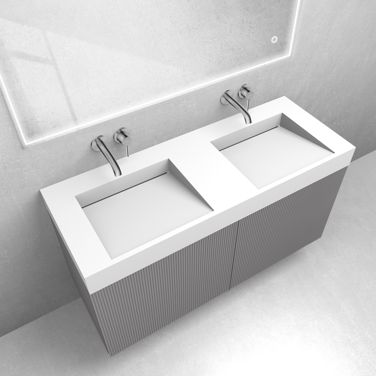 Set Waschbecken Oltens Stila 40004900, Badschrank Oltens Lun Rilla 60027900