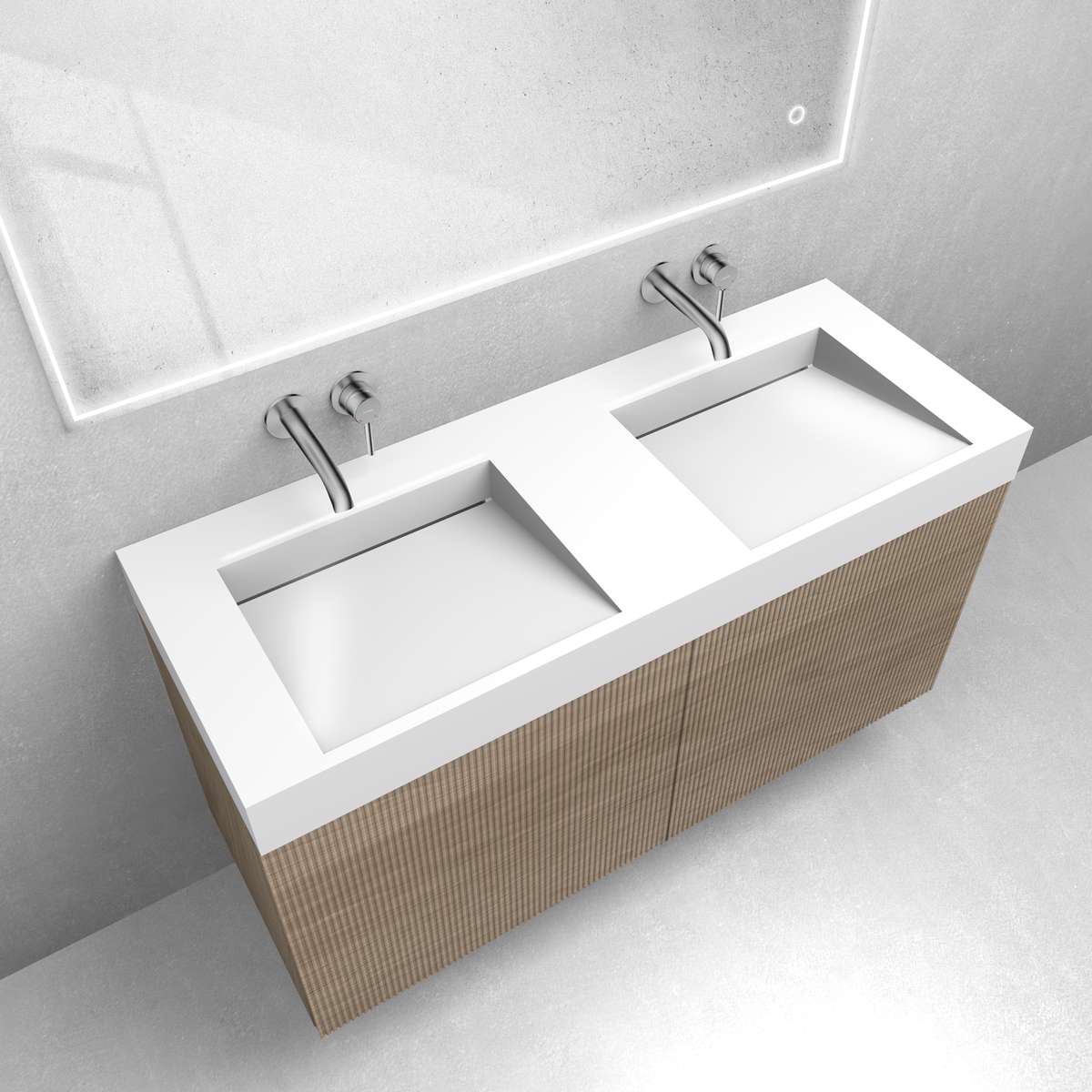 Set Waschbecken Oltens Stila 40004000, Badschrank Oltens Lun Rilla 60027060