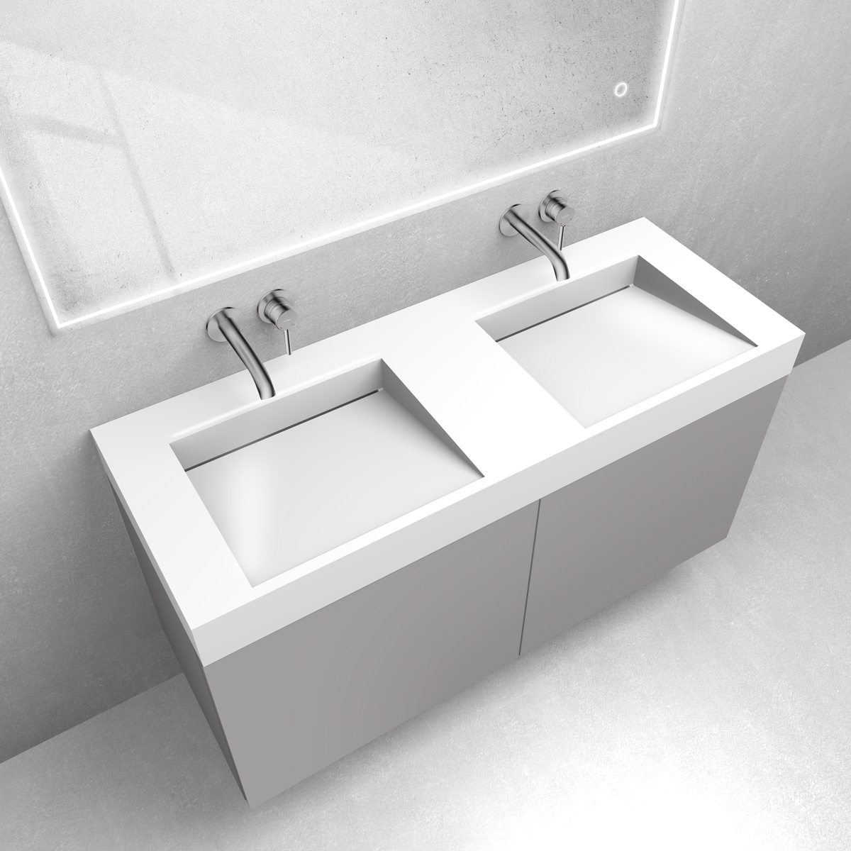 Set Waschbecken Oltens Stila 40004000, Badschrank Oltens Lun 60032900